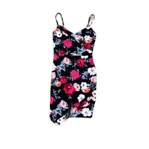 Charlotte Russe Floral Spaghetti Strap Dress Black